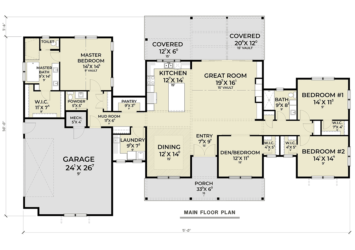 House Plan 83819 Level One