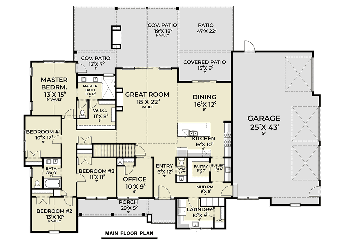House Plan 83820 Level One