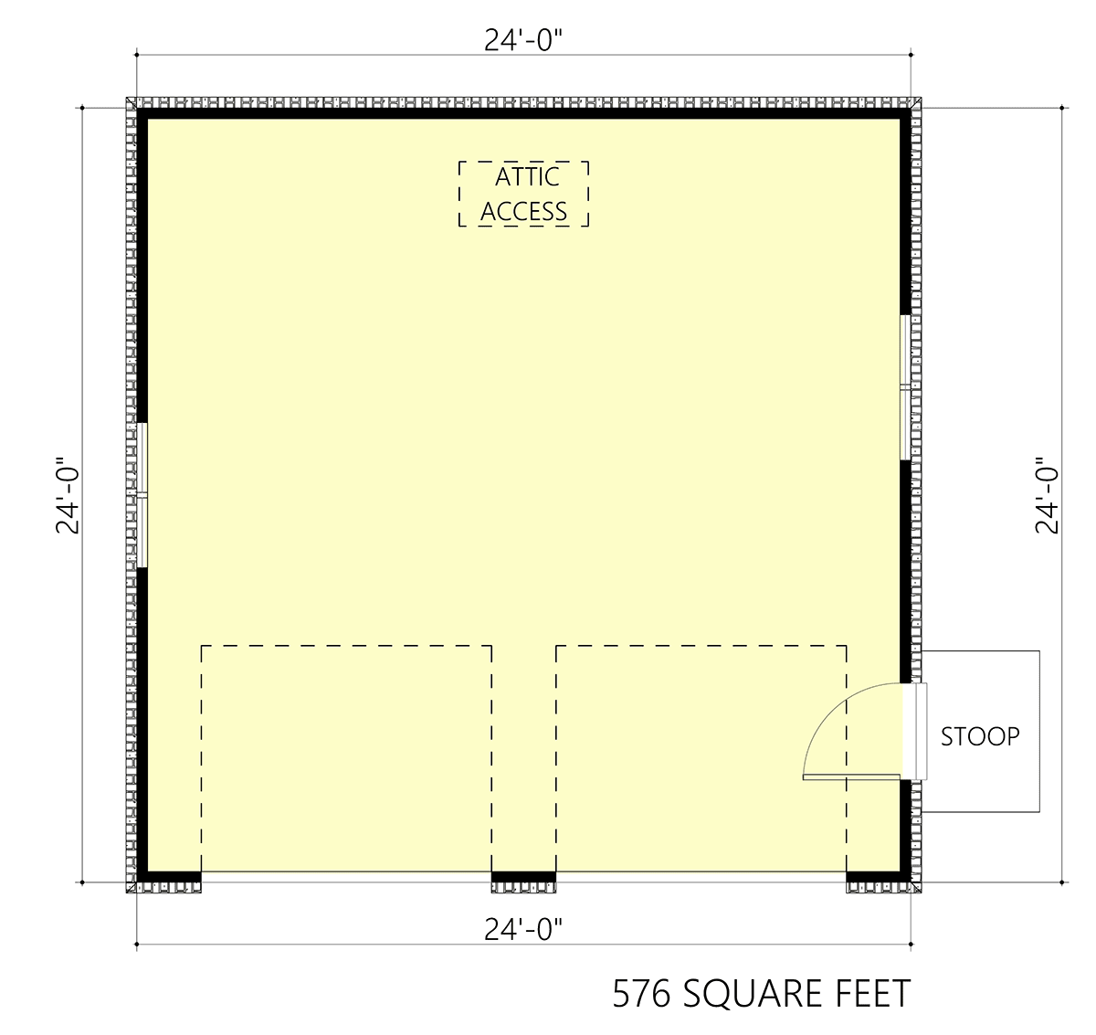 Garage Plan 83904 - 2 Car Garage Level One