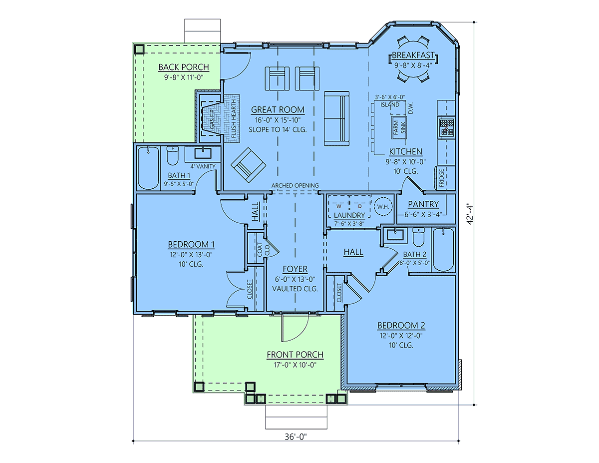 House Plan 83908 Level One