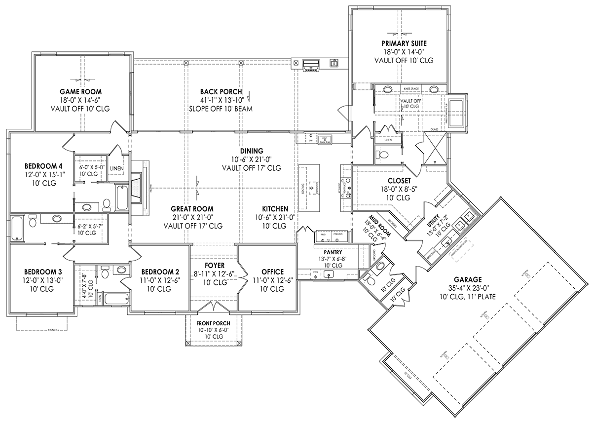 House Plan 84101 Level One