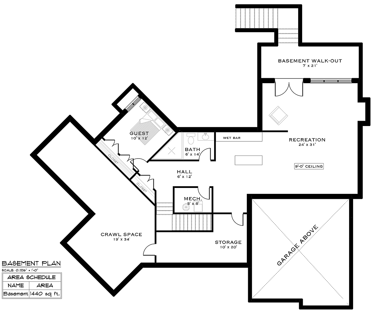 House Plan 84602 Lower Level