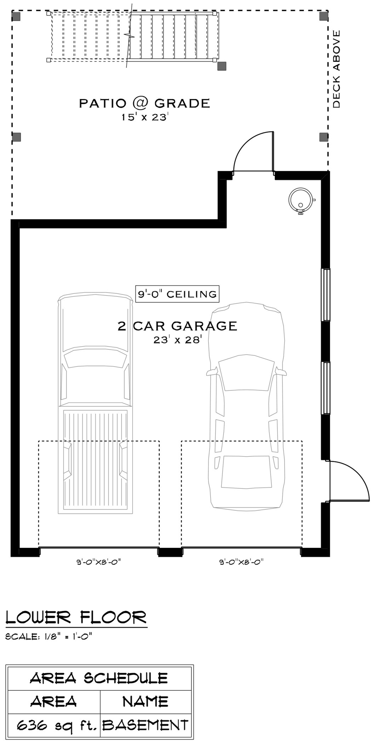 Garage-Living Plan 84605 Level One