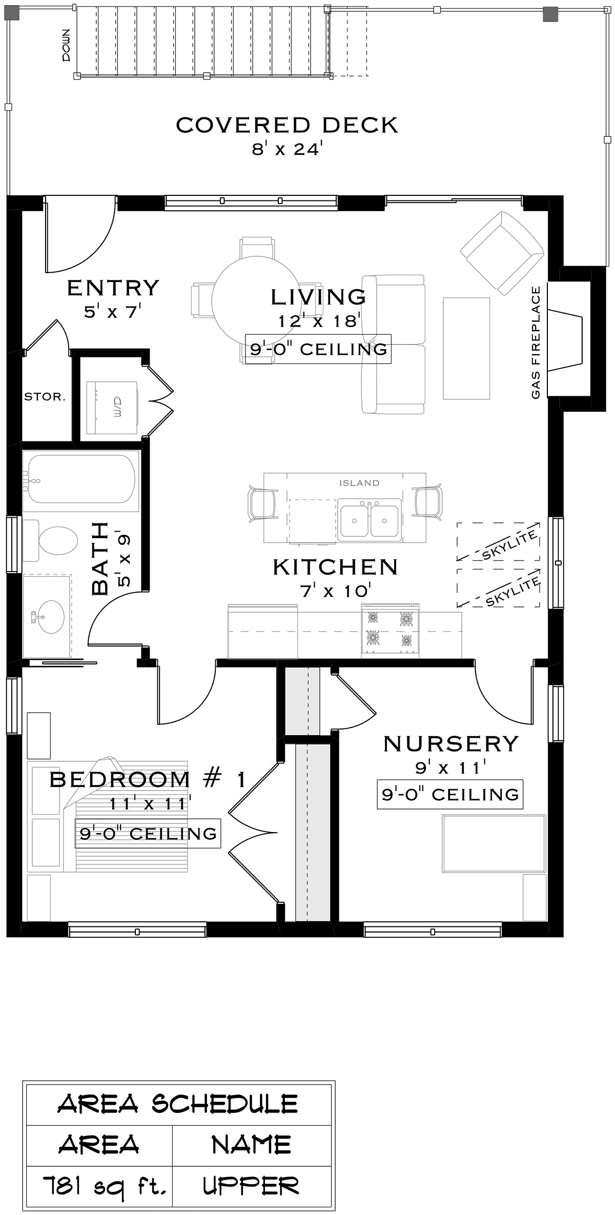 Garage-Living Plan 84605 Level Two
