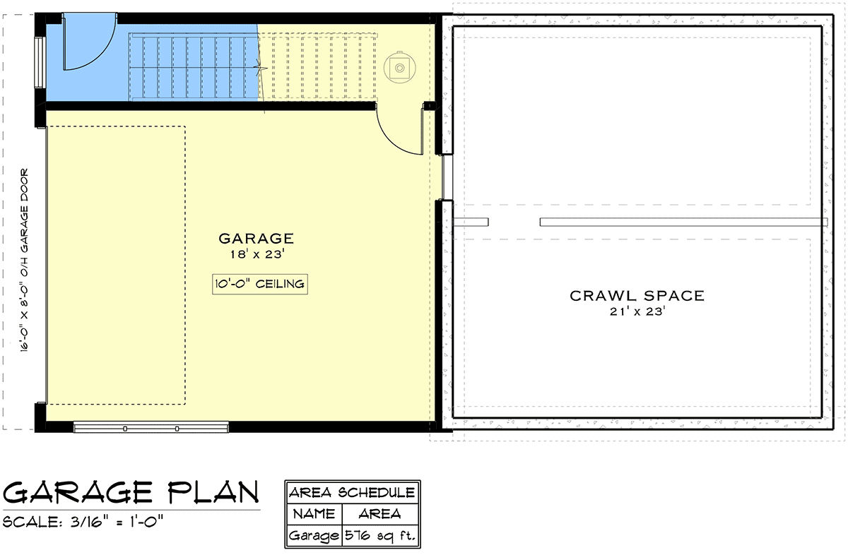 Garage-Living Plan 84623 Level One