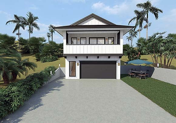 Garage-Living Plan 84623
