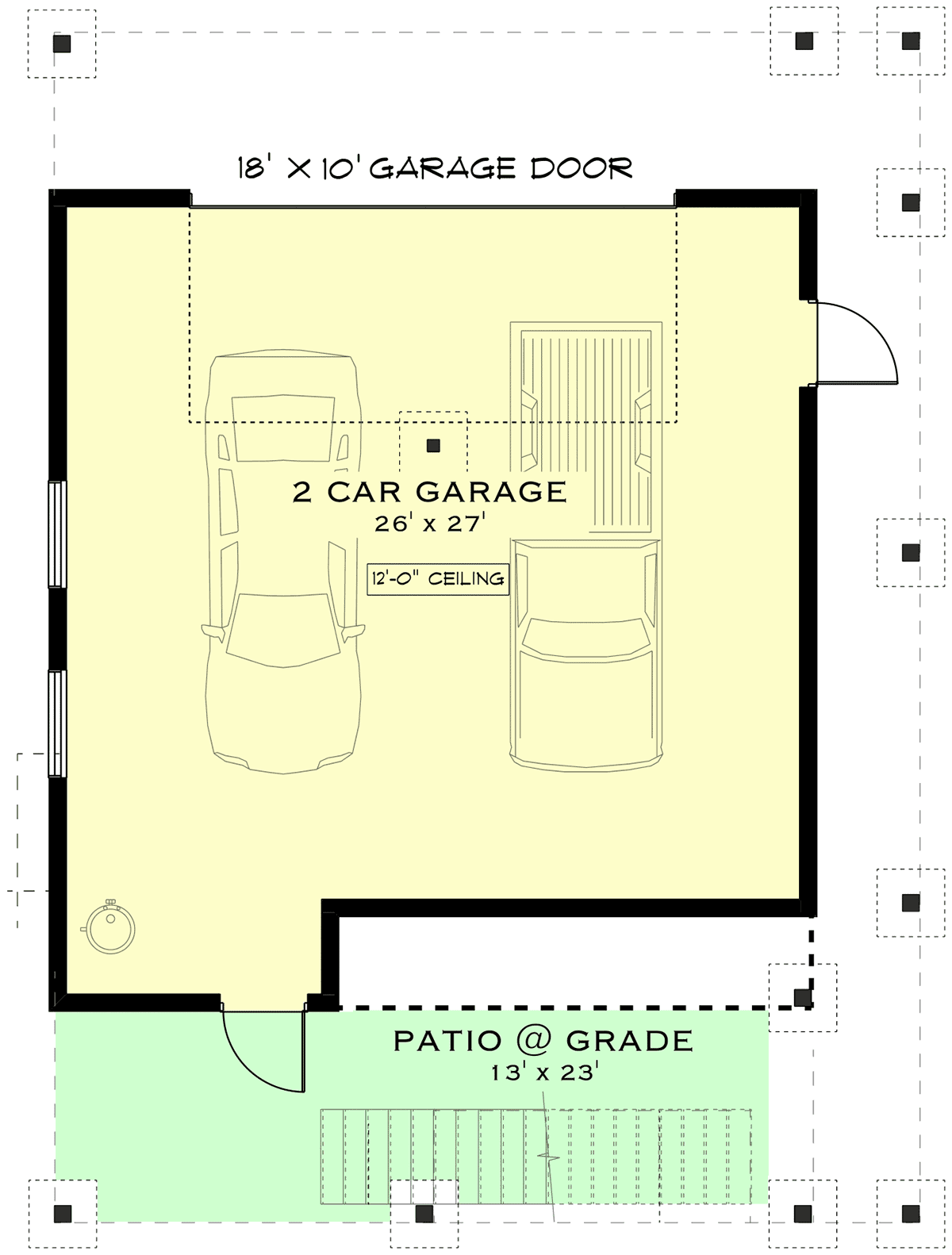 Garage-Living Plan 84627 Level One