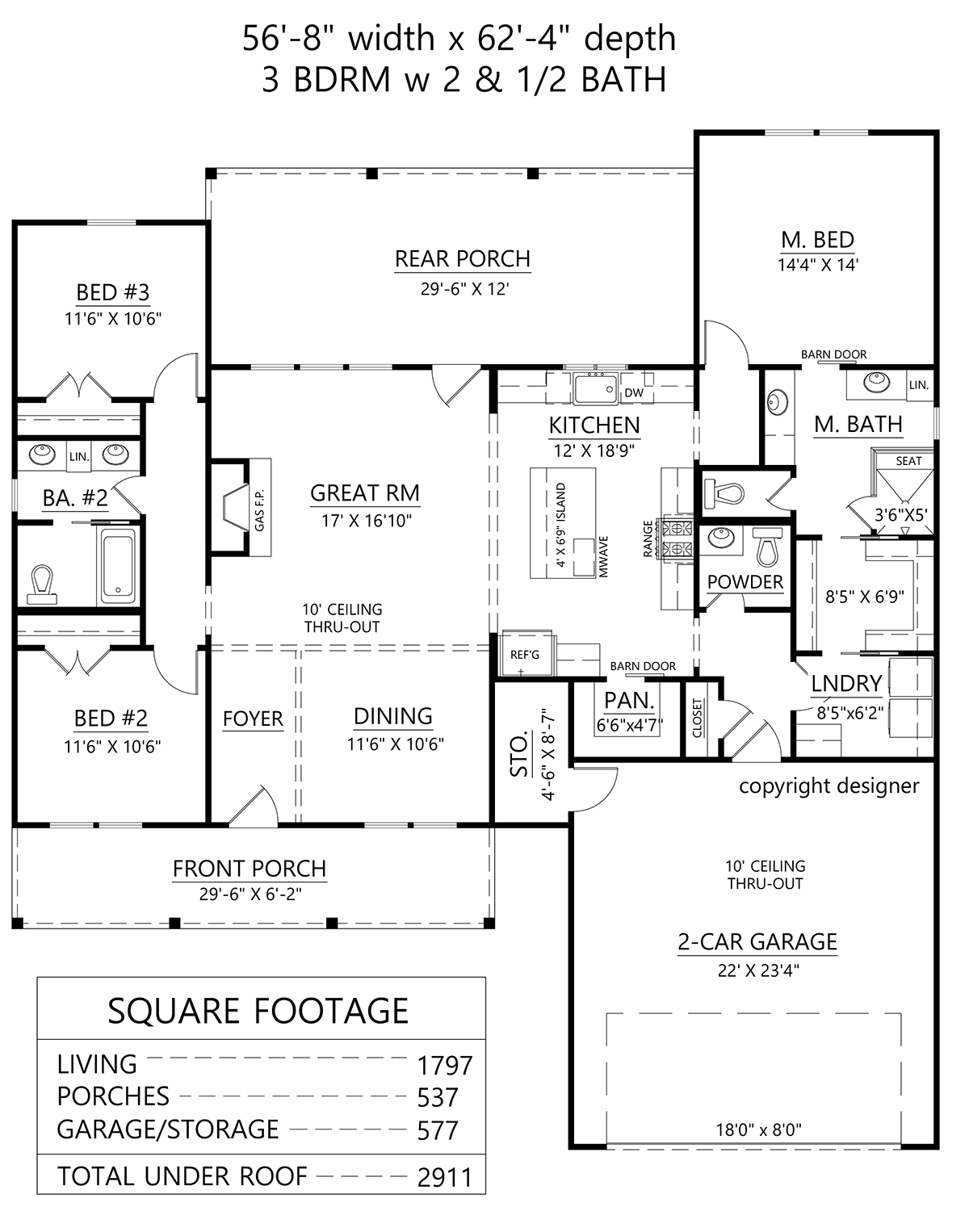 House Plan 84701 Level One