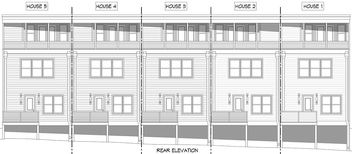 Multi-Family Plan 84830 Rear Elevation