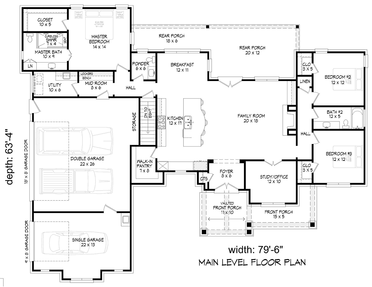 House Plan 84838 Level One