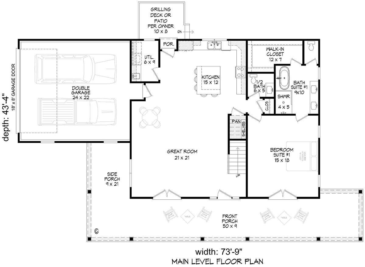 House Plan 84861 Level One