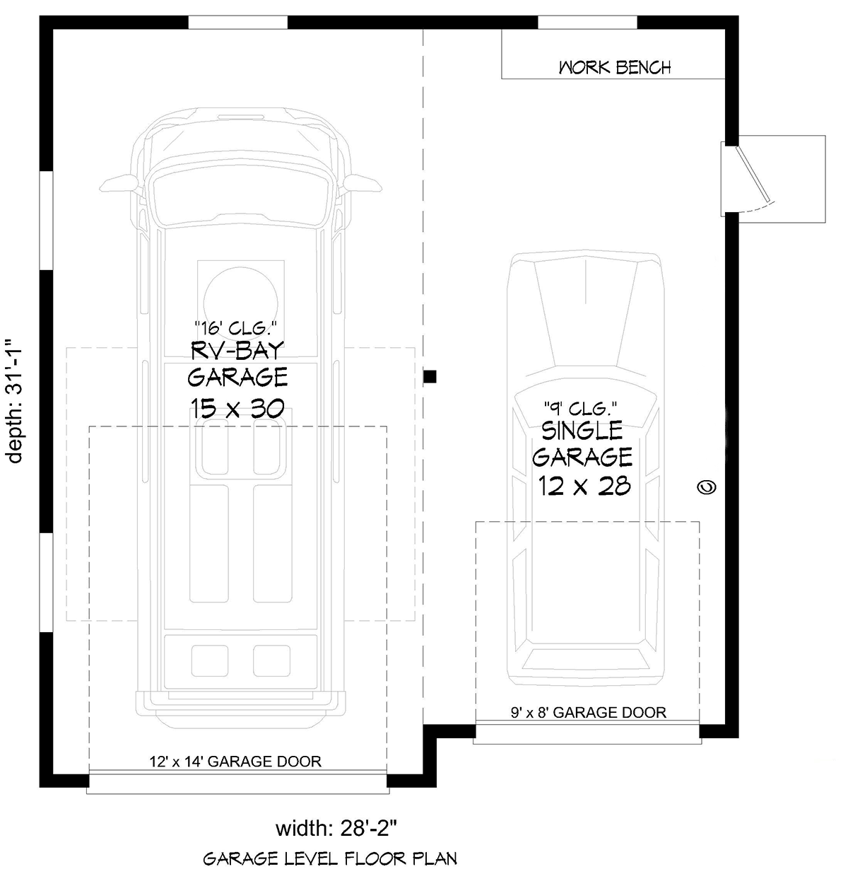 Garage Plan 84862 - 2 Car Garage Level One