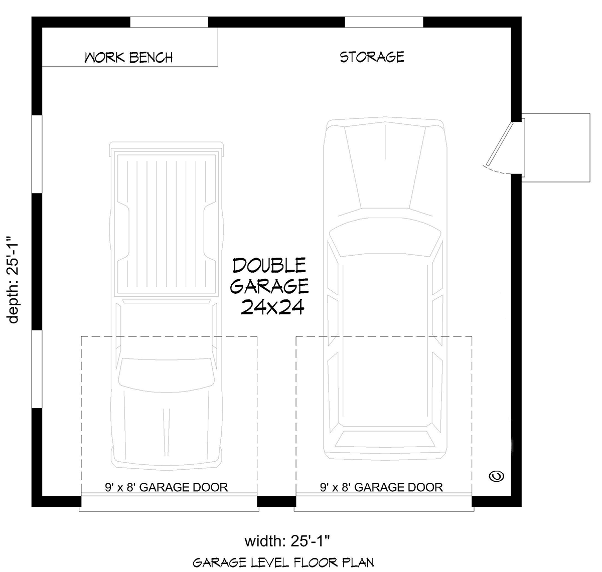 Garage Plan 84863 - 2 Car Garage Level One