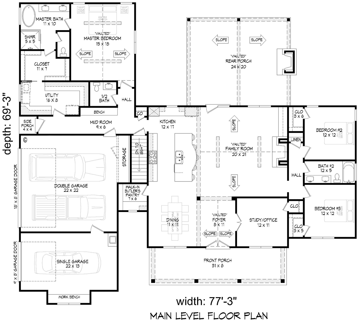House Plan 84865 Level One