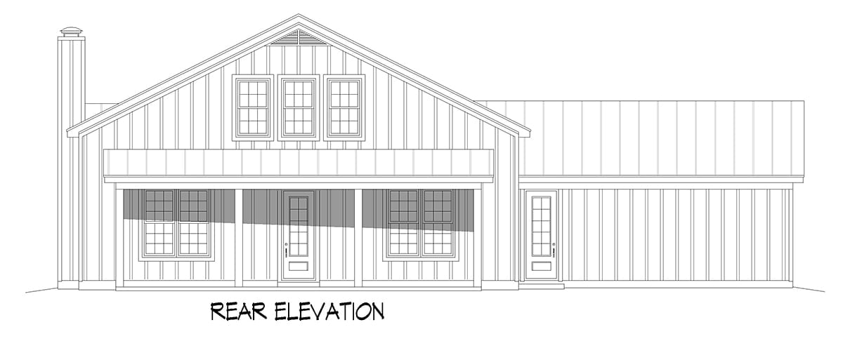 House Plan 84898 Rear Elevation