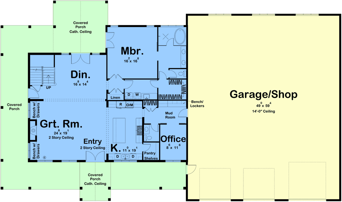 House Plan 84909 Level One