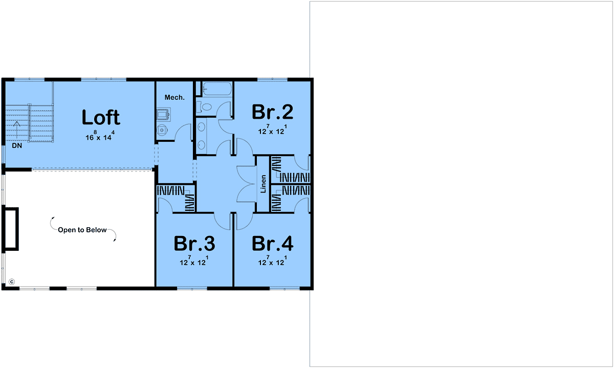 House Plan 84909 Level Two