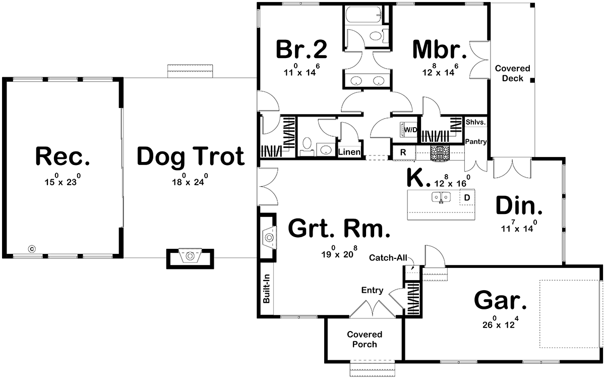 House Plan 84913 Level One
