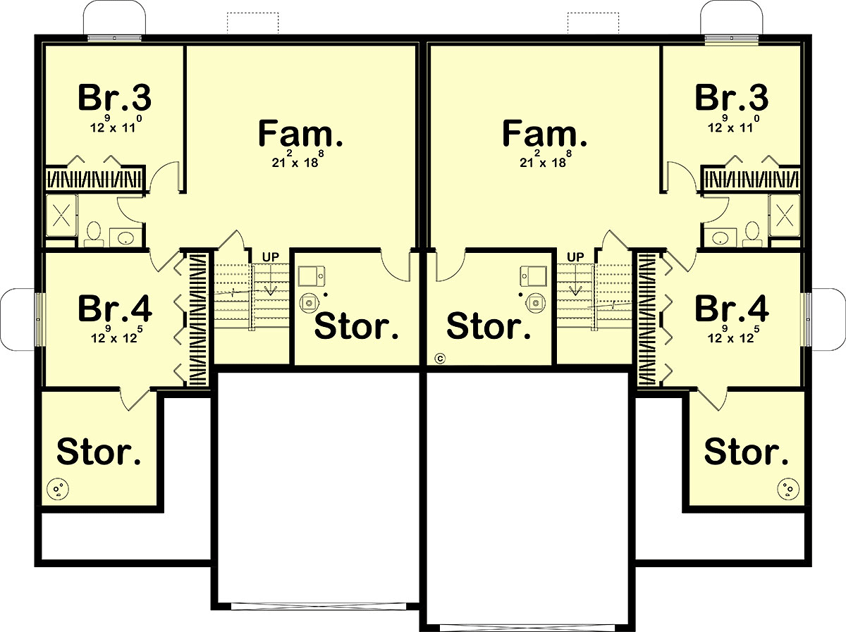 Multi-Family Plan 84916 Lower Level