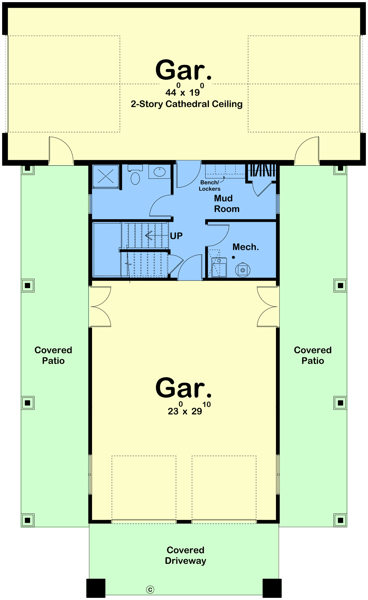 Garage-Living Plan 84919 Level One