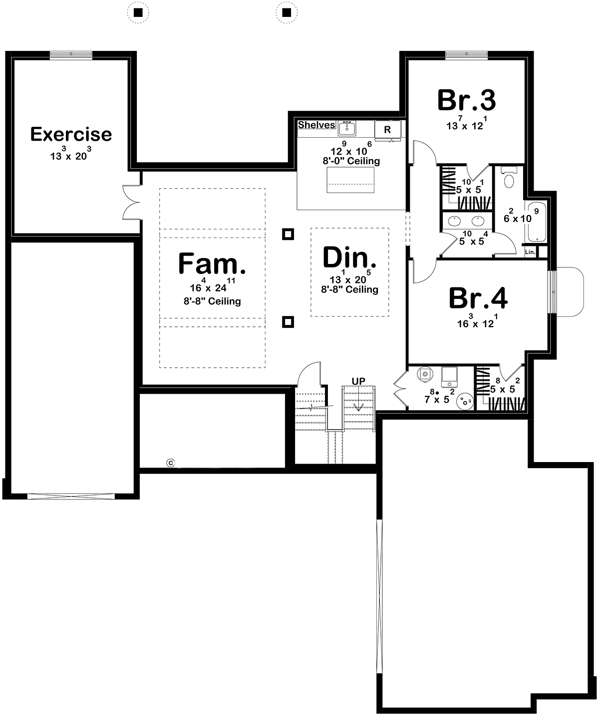 House Plan 84924 Lower Level