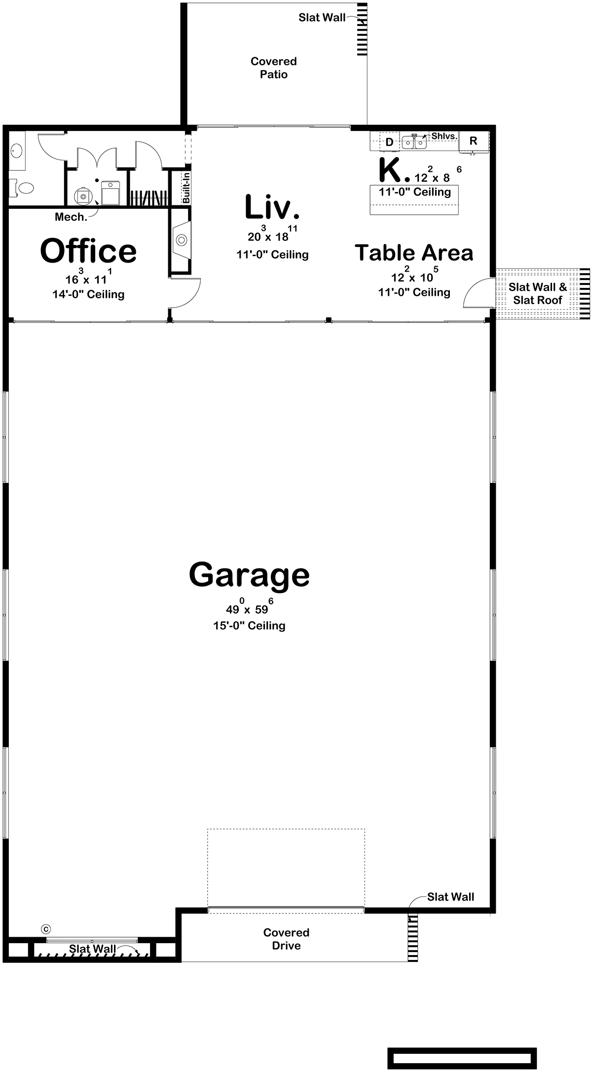 Garage Plan 84928 - 6 Car Garage Level One