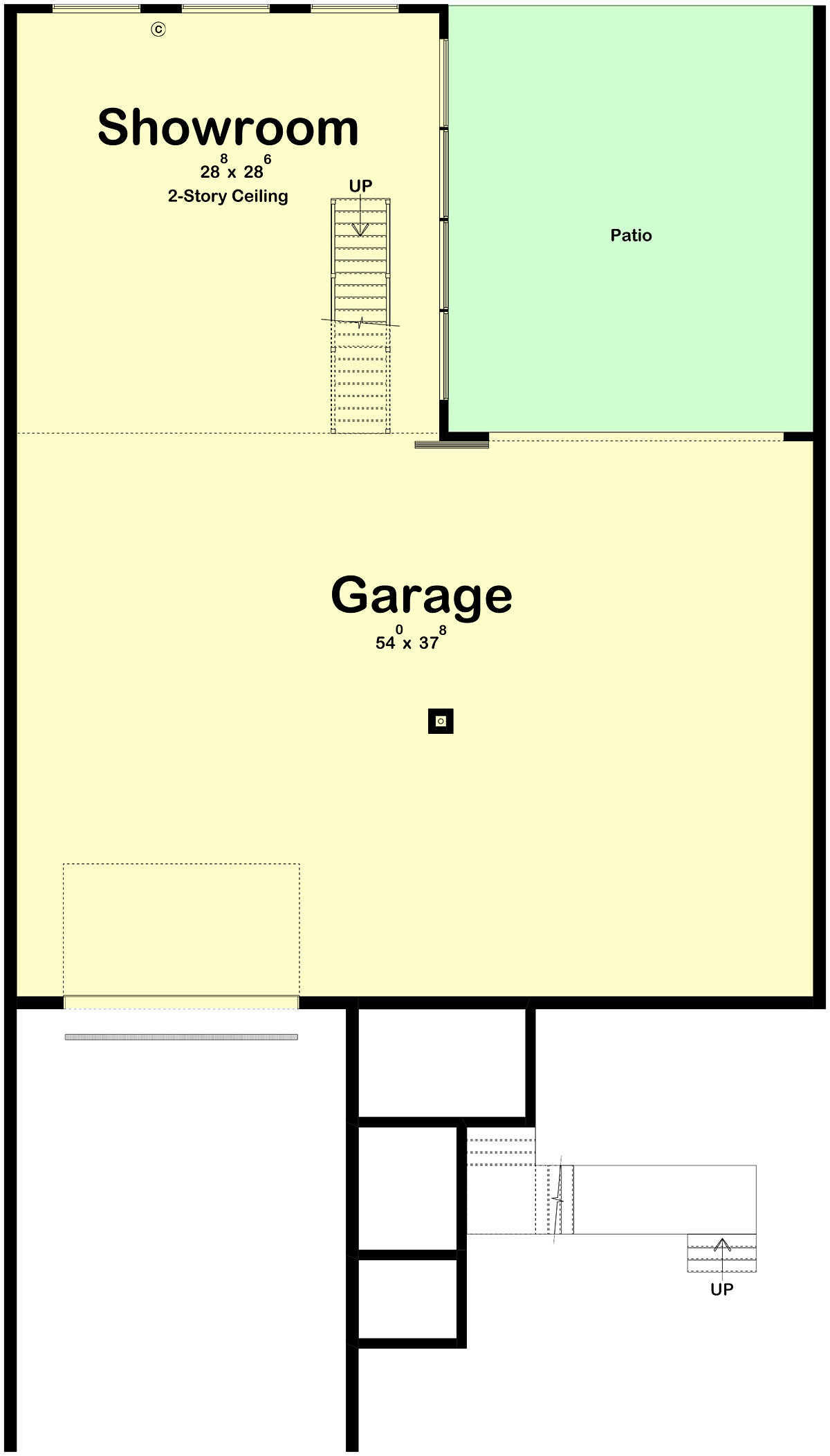Garage-Living Plan 84931 Lower Level
