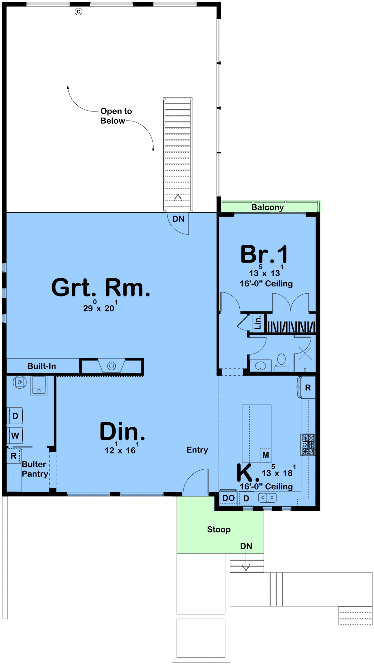 Garage-Living Plan 84931 Level One