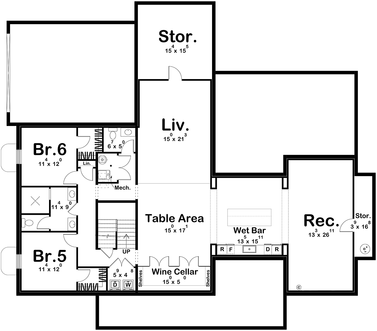 House Plan 84932 Lower Level