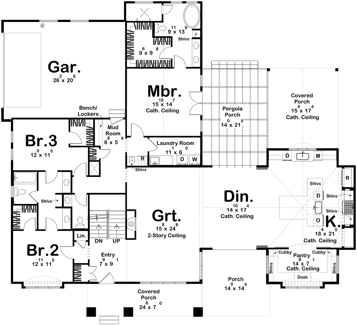 House Plan 84932 Level One