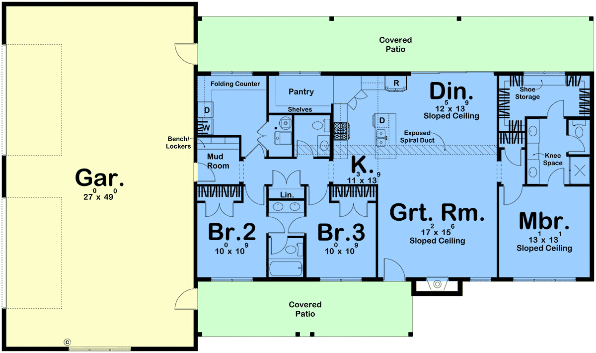 House Plan 84934 Level One
