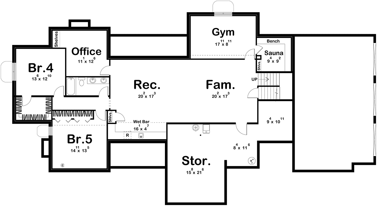 House Plan 84939 Lower Level