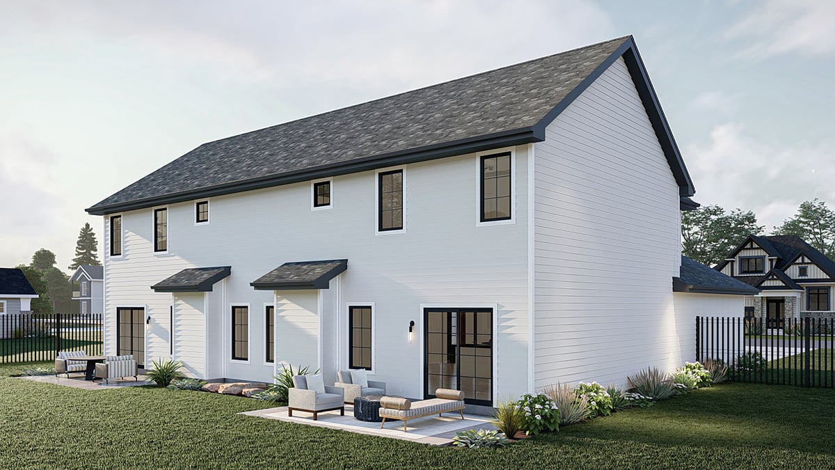 Multi-Family Plan 84940 Rear Elevation