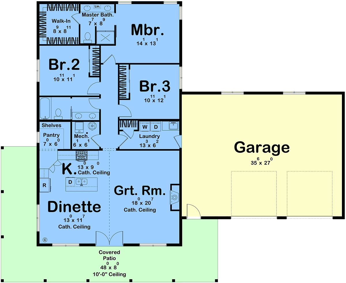 House Plan 84943 Level One
