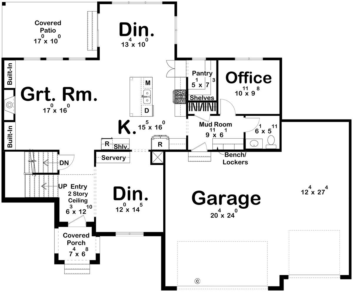 House Plan 84945 Level One
