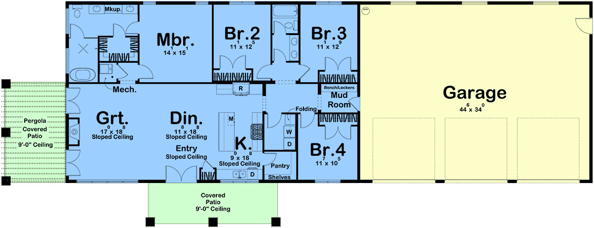 House Plan 84946 Level One