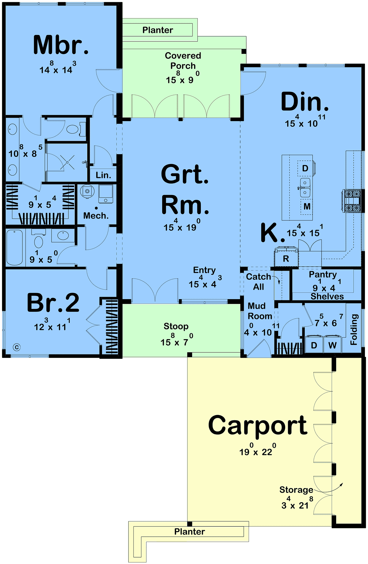 House Plan 84947 Level One
