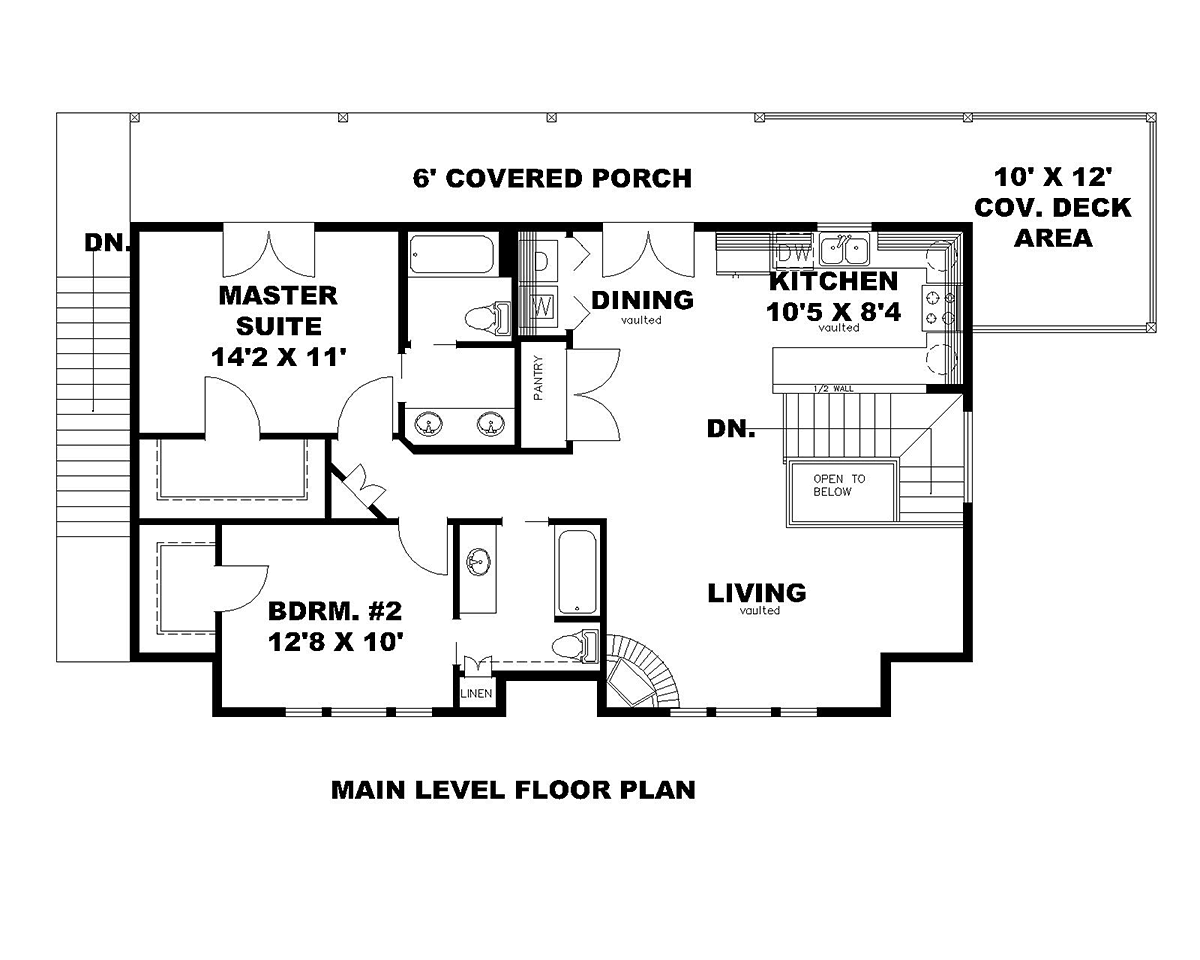 Garage-Living Plan 85130 Level Two