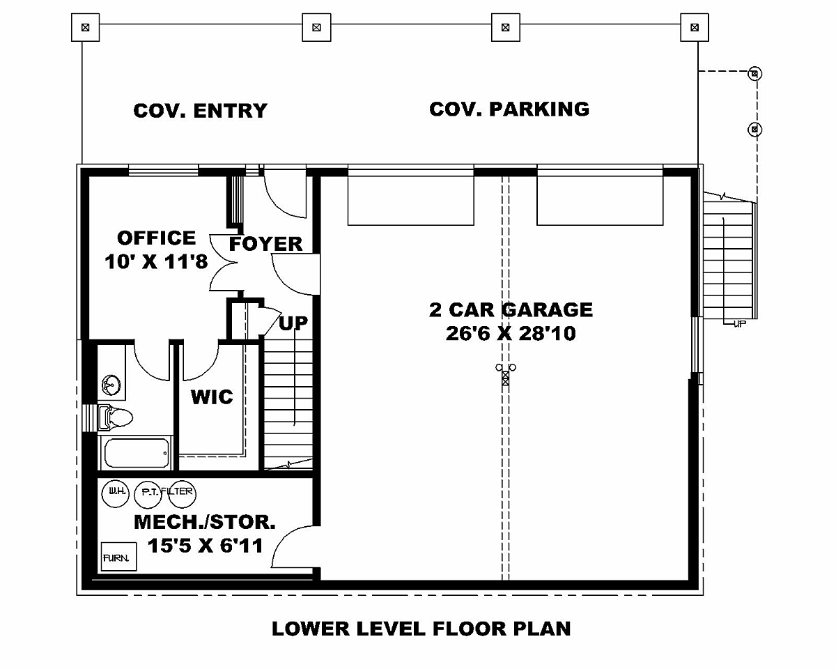 Garage-Living Plan 85137 Level One