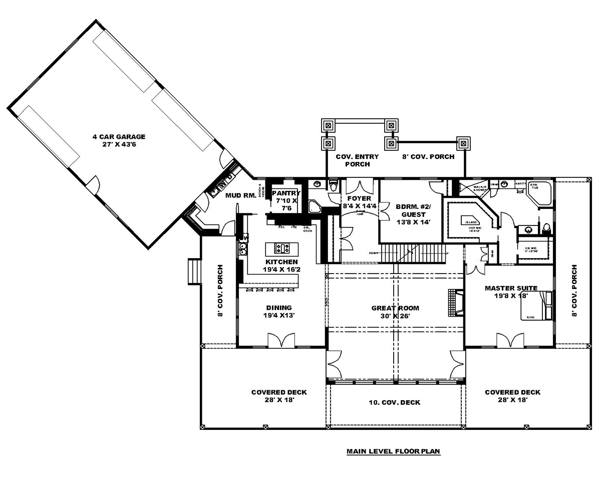 House Plan 85147 Level One