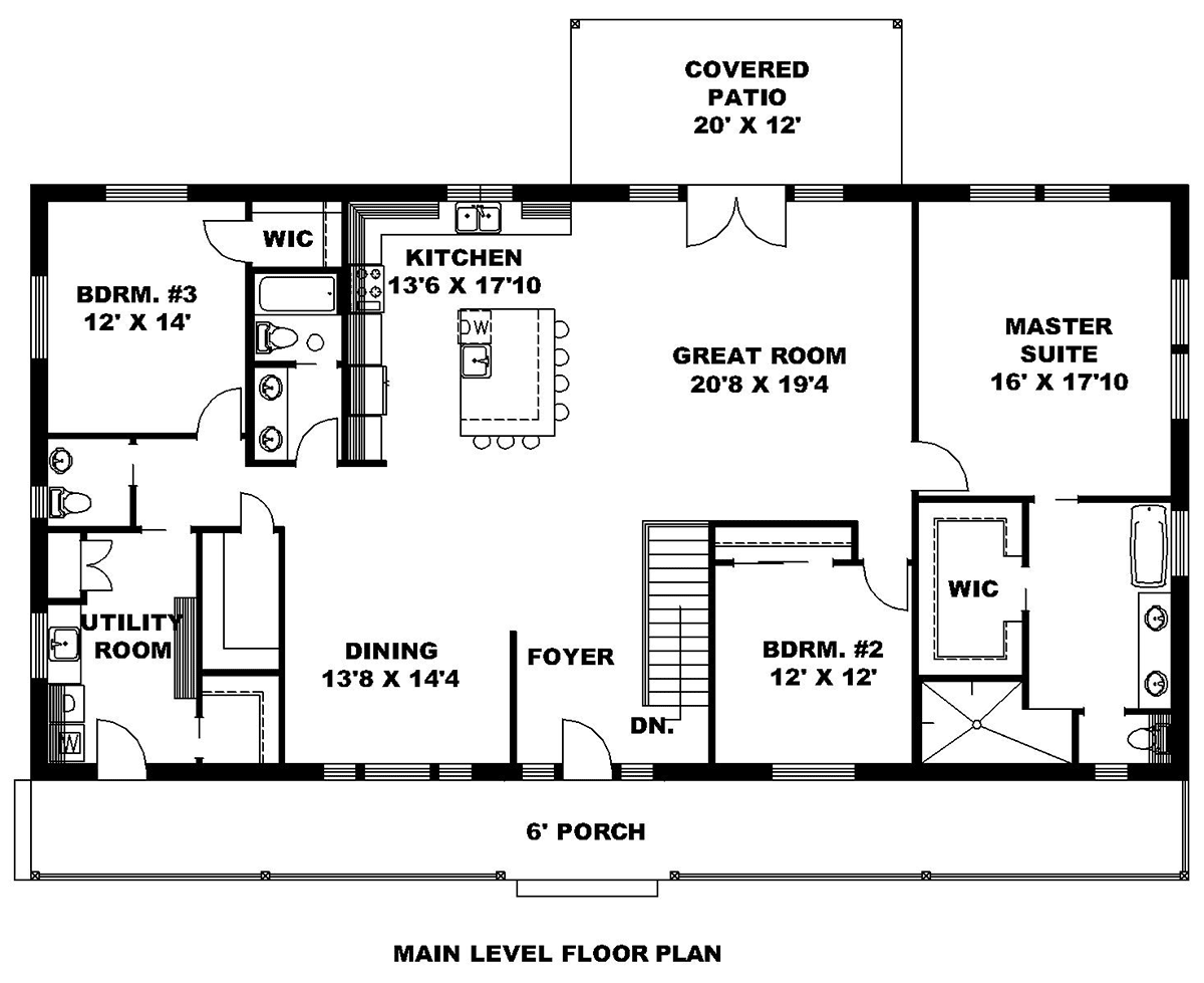 House Plan 85151 Level One