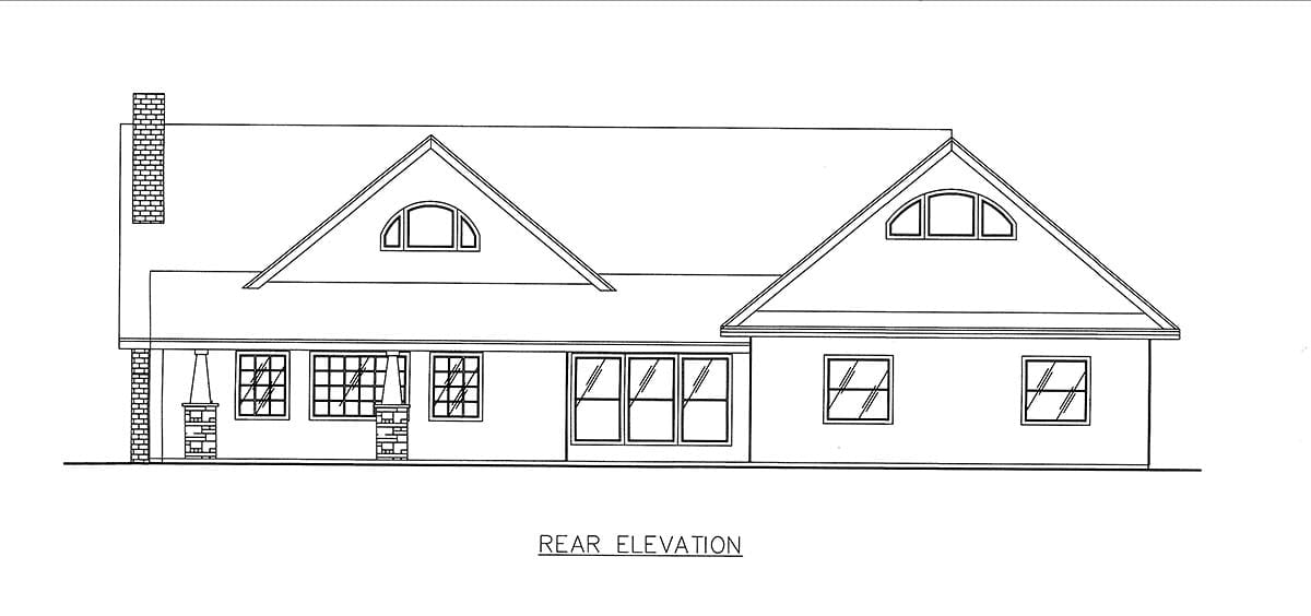 House Plan 85205 Rear Elevation