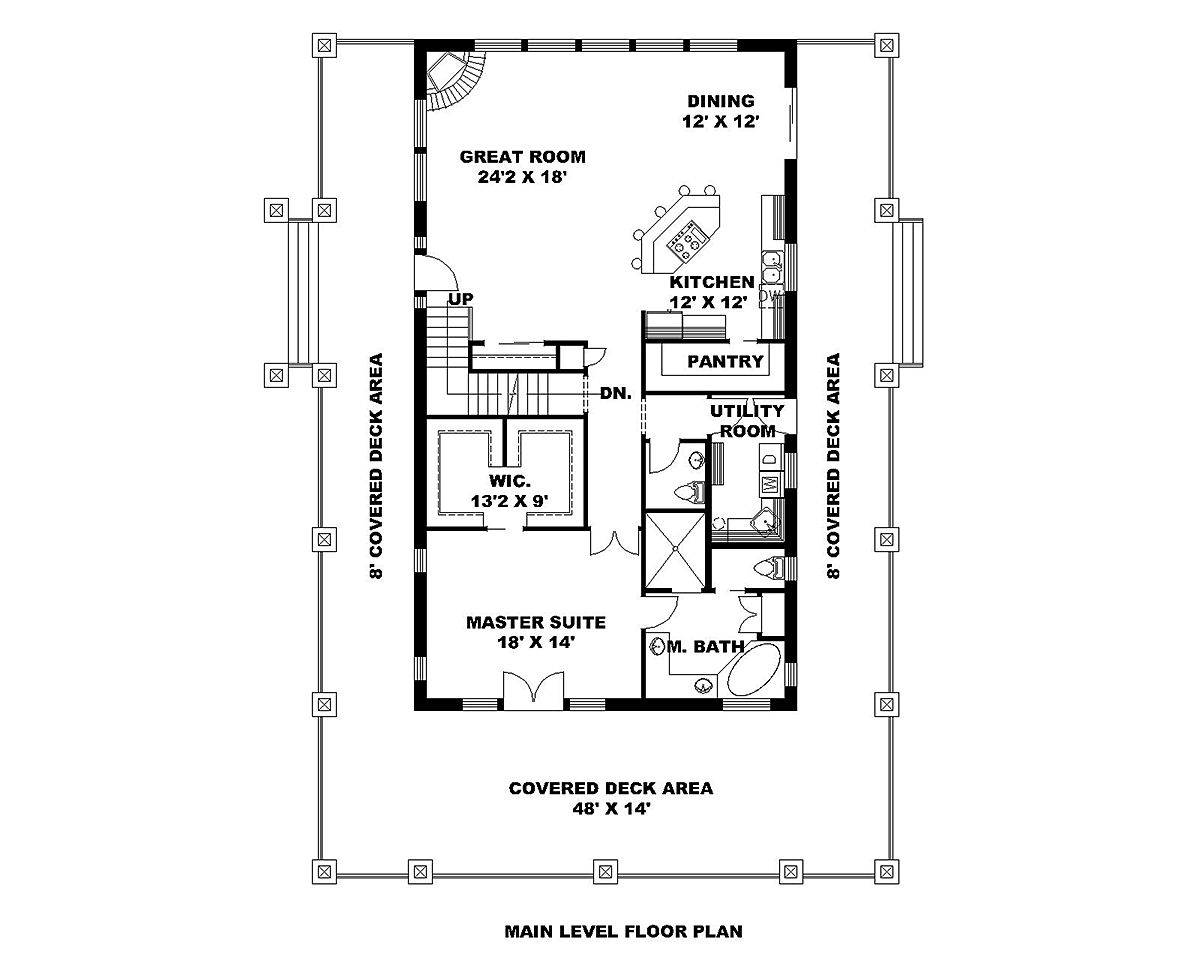 House Plan 85208 Level One