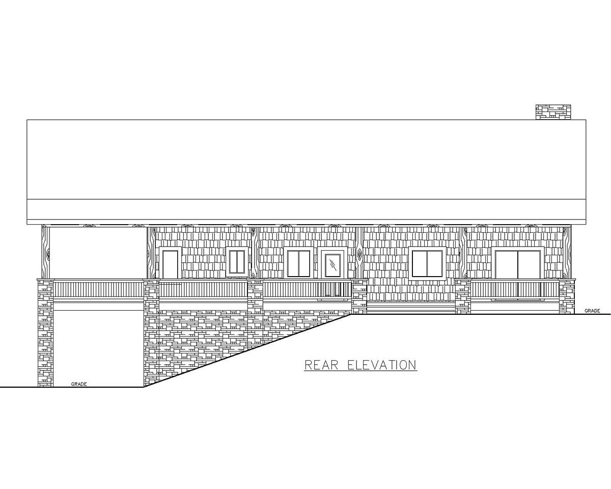 House Plan 85208 Rear Elevation