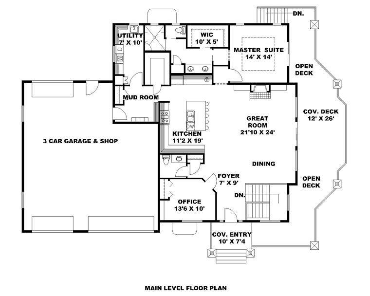 House Plan 85235 Level One