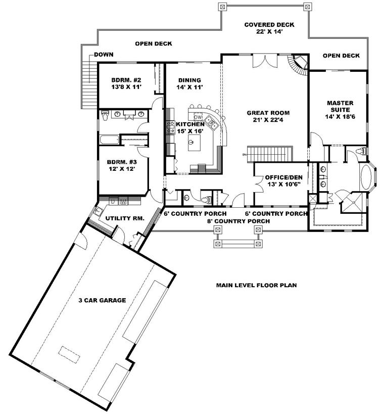 House Plan 85246 Level One