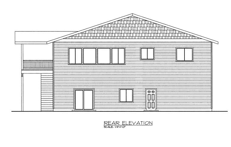 Garage Plan 85330 - 3 Car Garage Apartment Rear Elevation