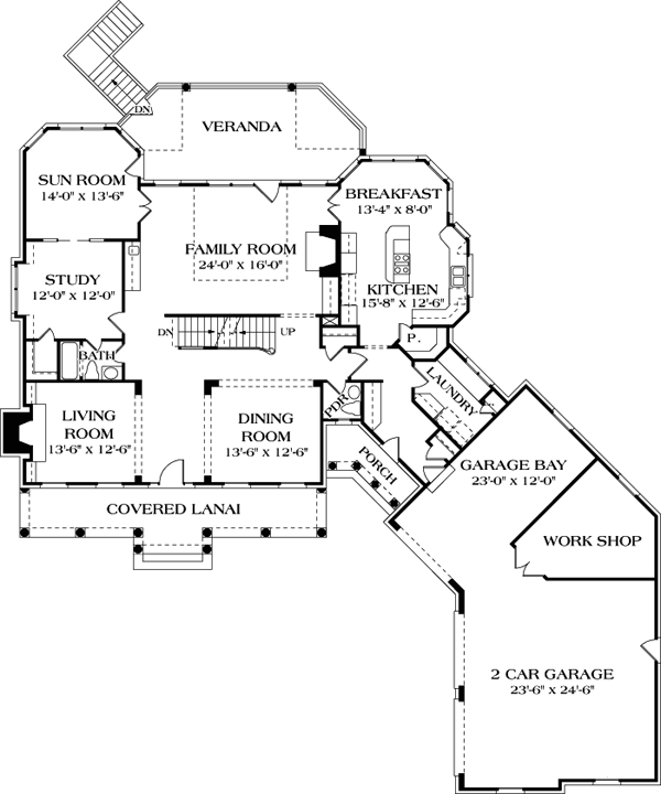 House Plan 85534 Level One