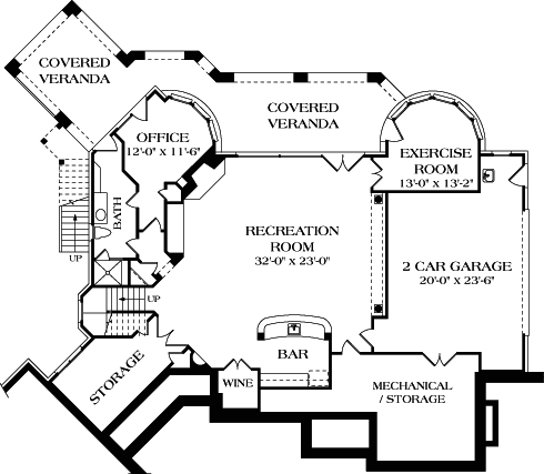 House Plan 85570 Lower Level