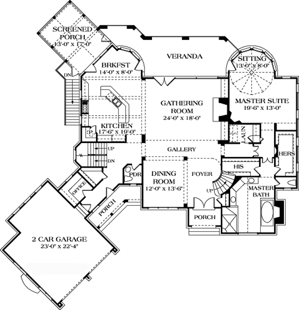 House Plan 85570 Level One